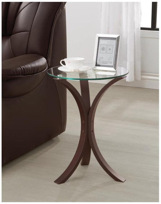 Edgar - Round Accent Table - Cappuccino - Simple Home Plus