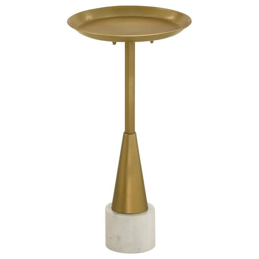 Alpine - Round Metal Side Table - White And Gold - Simple Home Plus