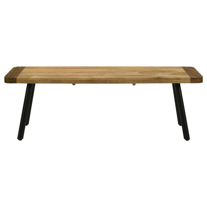 Maverick - Rectangular Dining Bench - Natural Mango And Black - Simple Home Plus