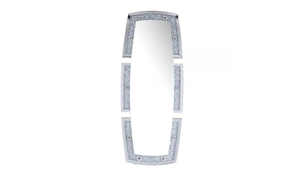 Lighted Irregular Accent Mirror Faux Diamonds 63" - Mirrored