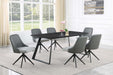 Smith - Rectangle Ceramic Top Dining Table - Black And Gunmetal - Simple Home Plus