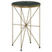 Eliska - Round Accent Table With Marble Top Green And Antique Gold - Simple Home Plus