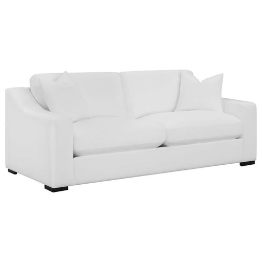 Ashlyn - Upholstered Sloped Arms Sofa - White - Simple Home Plus