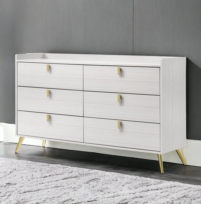 6 Drawer Double Dresser - White