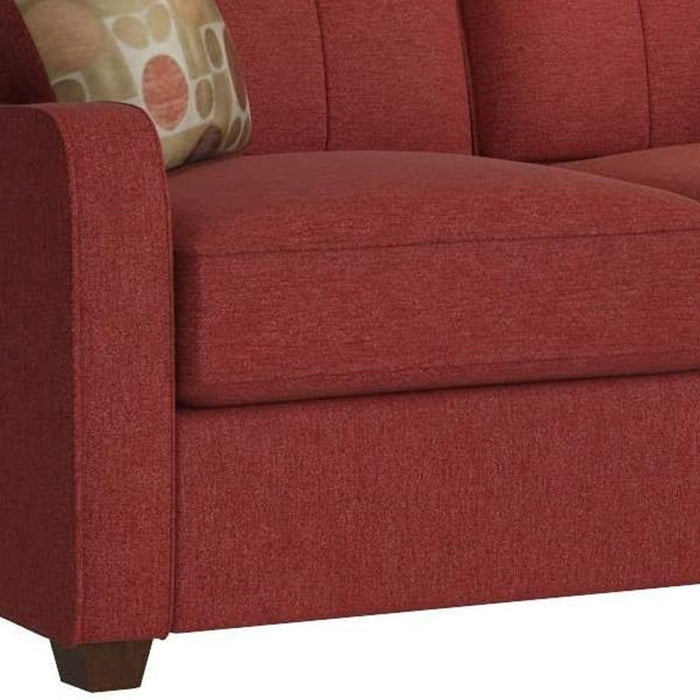 Loveseat And Toss Pillows - Red / Dark Brown