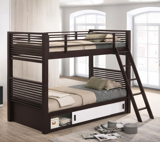 Oliver - Twin Over Twin Bunk Bed - Java - Simple Home Plus