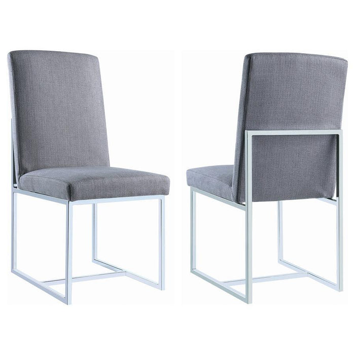 Mackinnon - Upholstered Side Chairs (Set of 2) - Gray And Chrome - Simple Home Plus