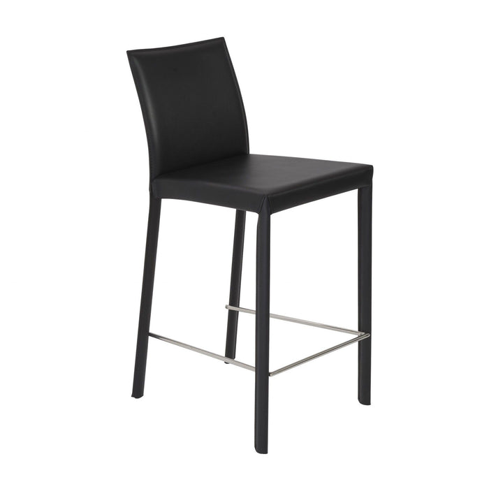 Low Back Counter Height Bar Chairs (Set of 2) - Black