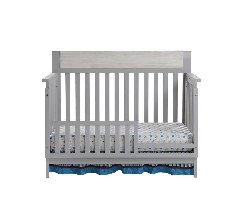 Solid And Manufactured Wood Standard Four In One Convertible Crib - Gray