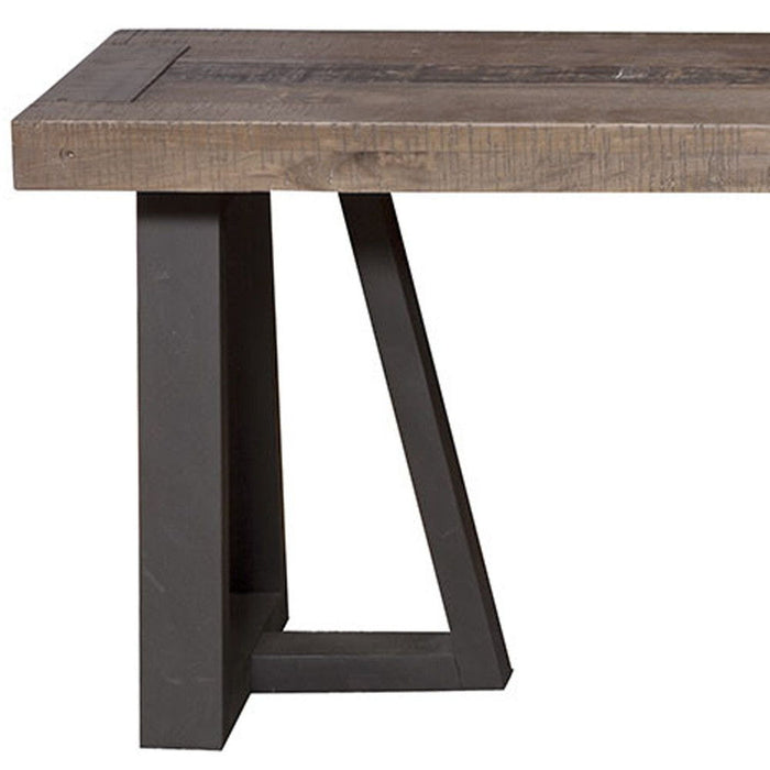 Distressed Solid Wood Dining Bench - Natural / Black