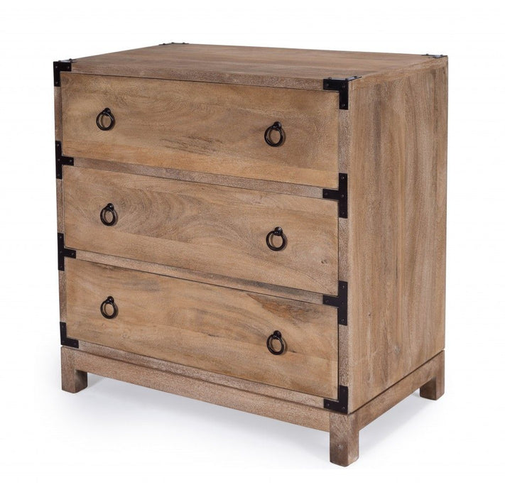 Wood Solid Wood Three Drawer Dresser - Natural