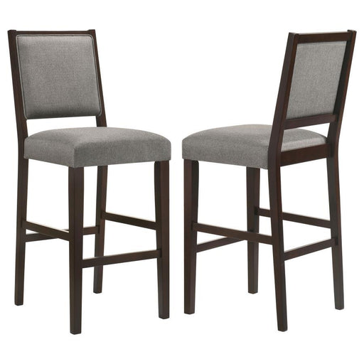 Bedford - Upholstered Open Back Bar Stools With Footrest (Set of 2) - Simple Home Plus