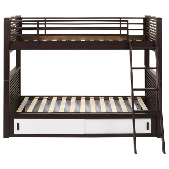 Oliver - Twin Over Twin Bunk Bed - Java - Simple Home Plus
