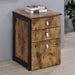 Estrella - 3-Drawer File Cabinet - Antique Nutmeg And Gunmetal - Simple Home Plus