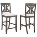 Athens - Upholstered Seat Counter Height Stools (Set of 2) - Light Tan - Simple Home Plus