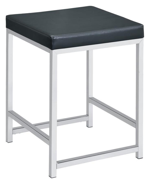 Afshan - Upholstered Square Padded Cushion Vanity Stool - Dark Gray - Simple Home Plus