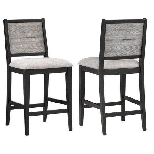 Elodie - Upholstered Padded Seat Counter Height Dining Chair (Set of 2) - Dove Gray And Black - Simple Home Plus