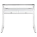 Gemma - 2-Drawer Writing Desk - Glossy White And Chrome - Simple Home Plus