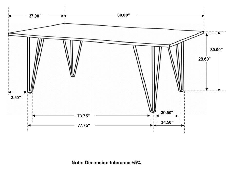 Neve - Live-Edge Dining Table With Hairpin Legs - Sheesham Gray And Gunmetal - Simple Home Plus