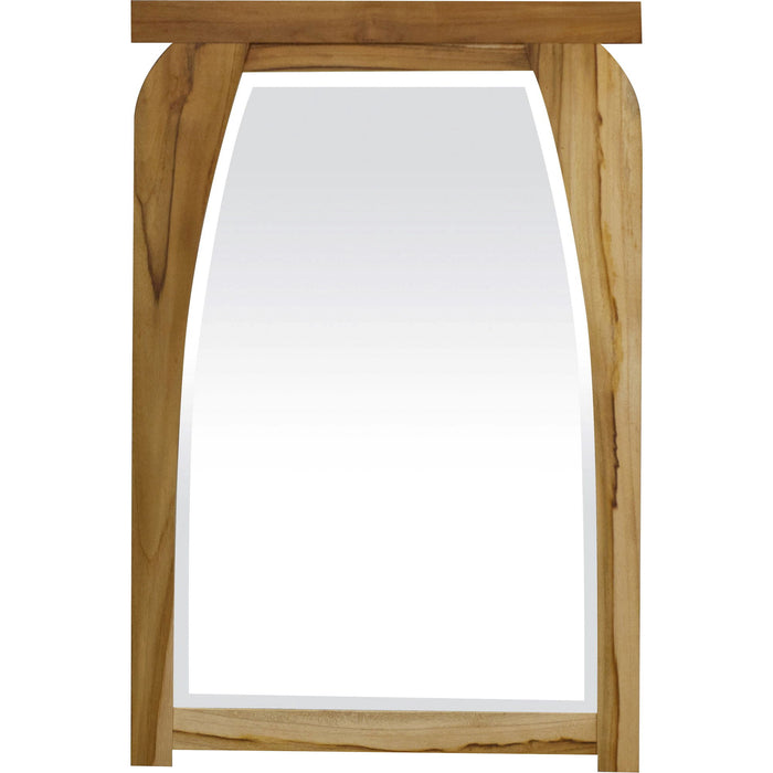 Modern Shape Teak Wall Mirror - Natural