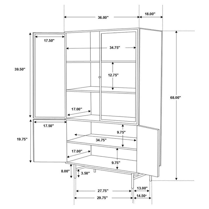 Santiago - Rectangular 4-Door Cabinet - Matte Black - Simple Home Plus