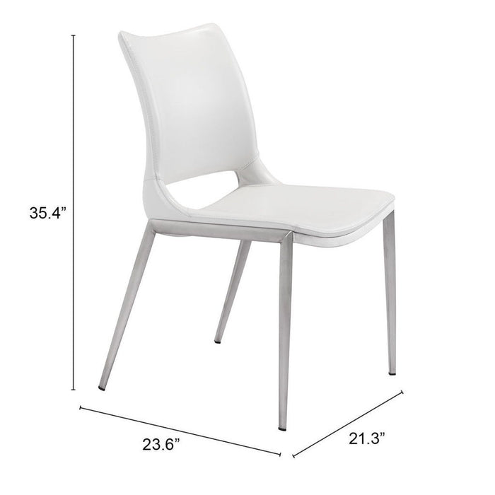 Cradle Faux Leather Side Or Dining Chairs (Set of 2) - White