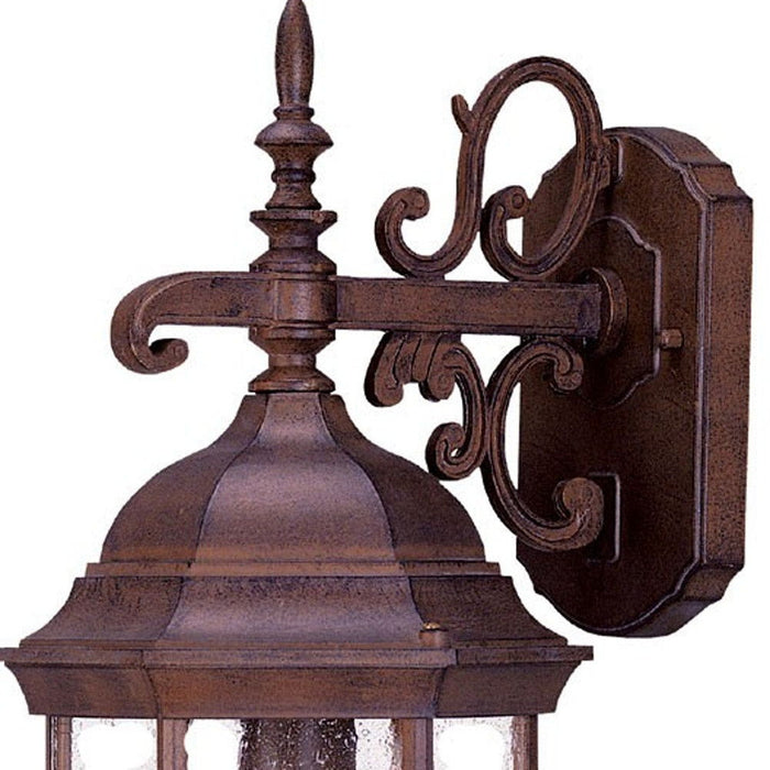 Narrow Domed Hanging Lantern Wall Light - Brown