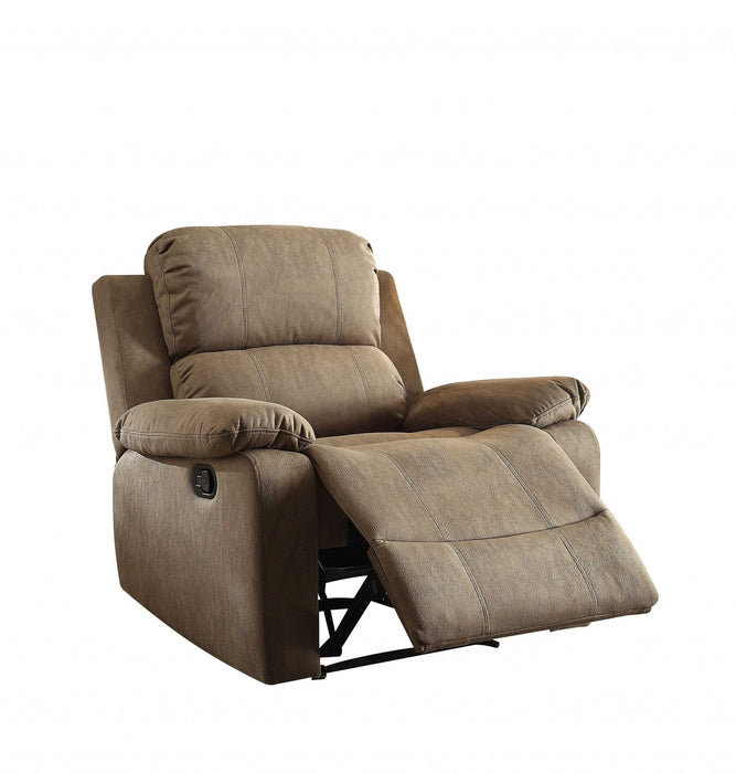 Polished Microfiber Fabric Recliner - Taupe