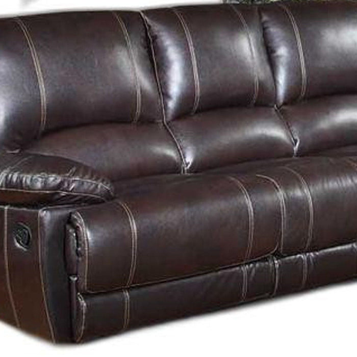 2 Piece Five Person Faux Leather Indoor Seating Set - Brown