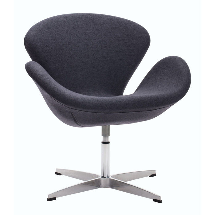 Fabric Swivel Arm Chair - Gray / Silver