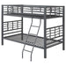 Fairfax - Twin Over Twin Bunk Bed With Ladder - Light Gunmetal - Simple Home Plus