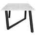 Mayer - Rectangular Dining Table Faux Marble - White And Gunmetal - Simple Home Plus