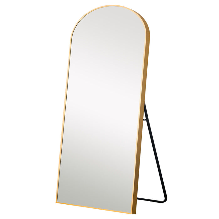 71" Arch Aluminum And Wood Framed Standing - Gold