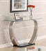 Pruitt - Glass Top Metal Base Console Table - Satin - Simple Home Plus