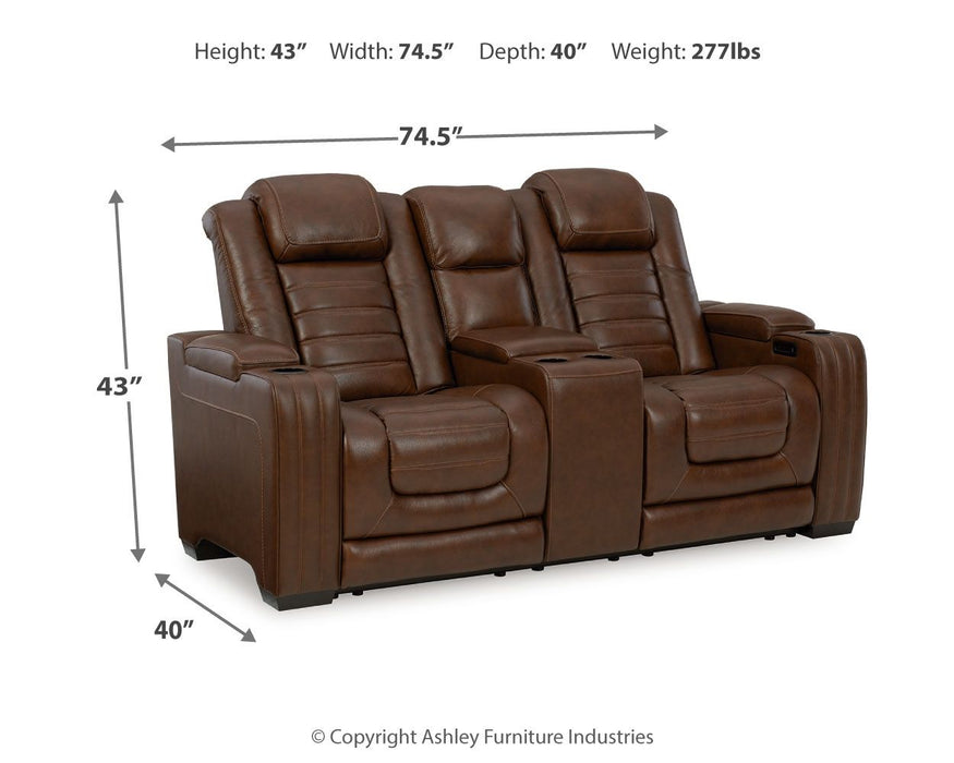 Backtrack - Chocolate - Pwr Rec Loveseat/Con/Adj Hdrst - Simple Home Plus