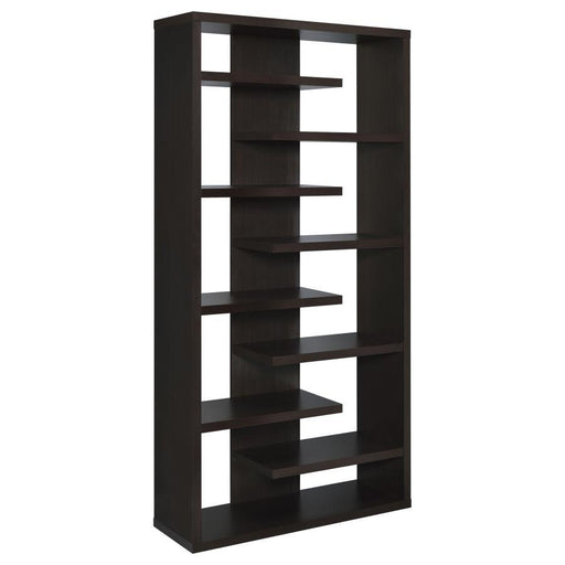 Altmark - Bookcase With Staggered Floating Shelves - Cappuccino - Simple Home Plus