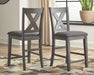 Caitbrook - Gray - Upholstered Barstool (Set of 2) - Simple Home Plus