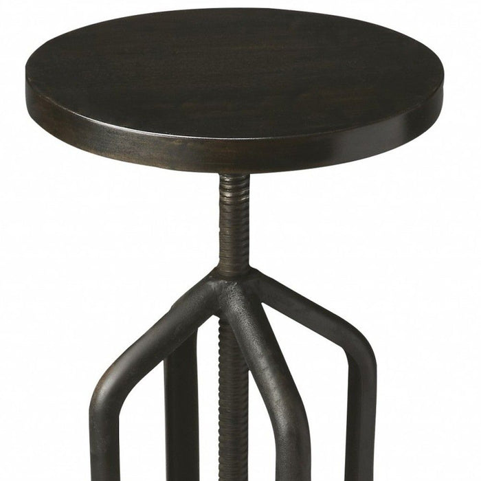 And Swivel Backless Bar Chair - Black