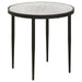 Kofi - Round Marble Top Side Table - White And Black - Simple Home Plus