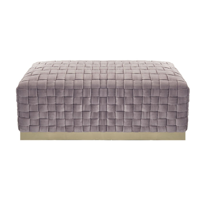 Upholstered Velvet Bench - Lilac / Gold