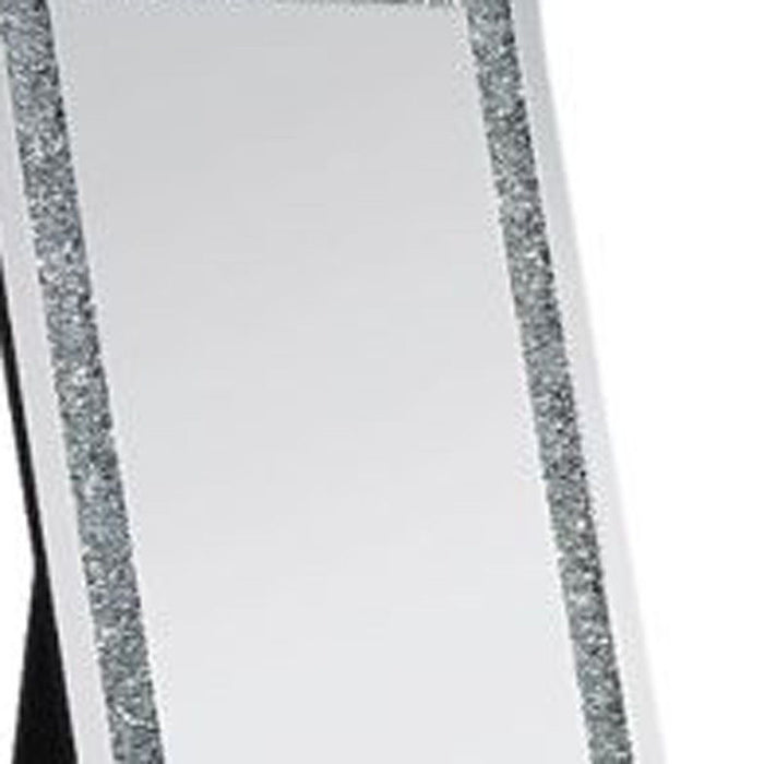 63" Cheval Standing Mirror Faux Diamonds - Mirrored