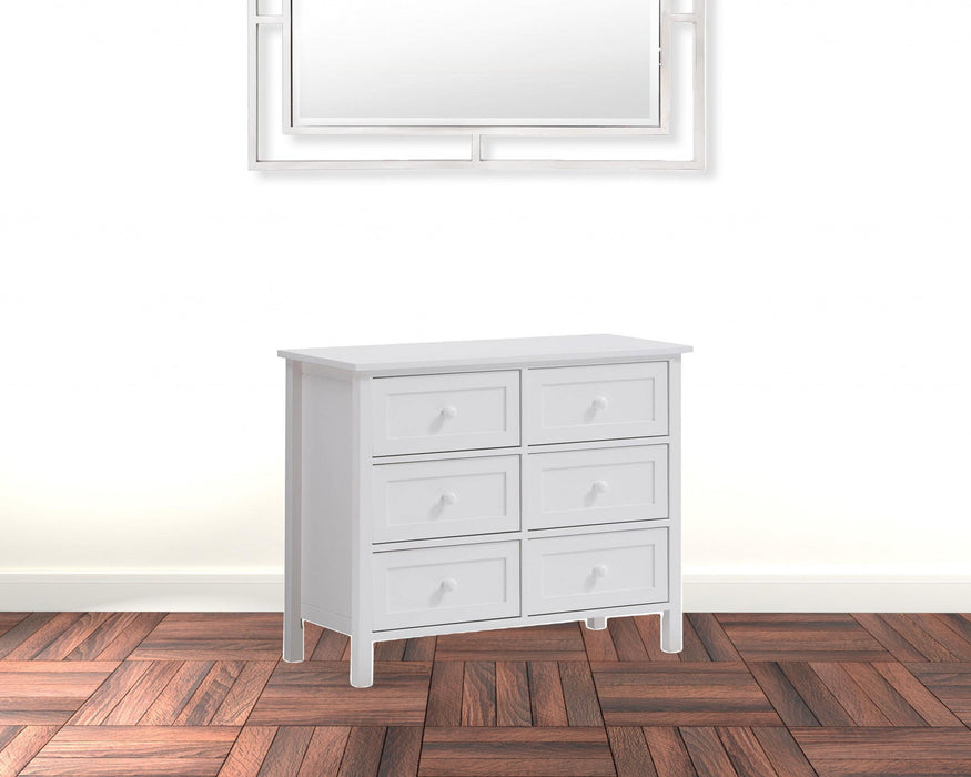 Six Drawer Dresser - White