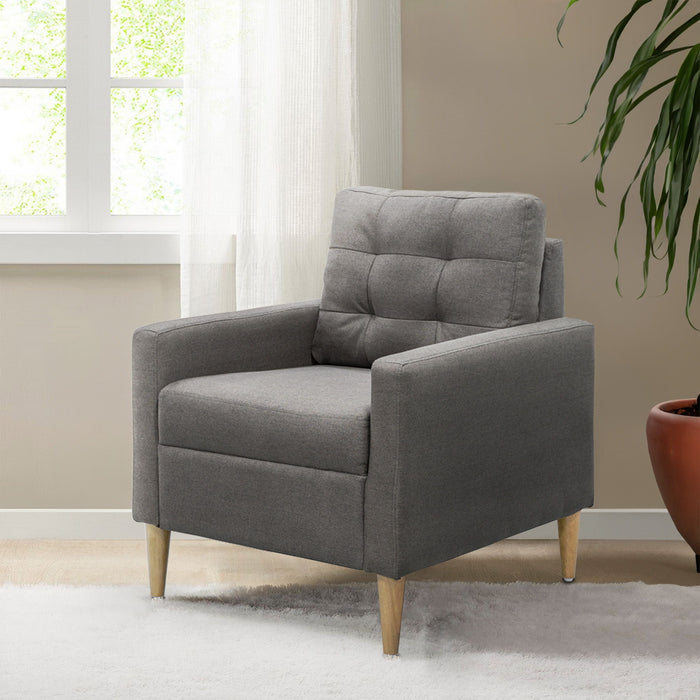 Dani - Tufted Back Accent Chair - Grey