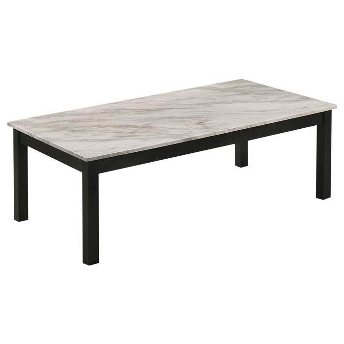 Bates - Faux Marble Top Coffee Table Set