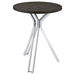 Edgerton - Round Wood Top Bar Table - Dark Oak And Chrome - Simple Home Plus