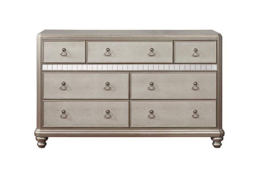 Bling Game - 7-Drawer Dresser - Metallic Platinum - Simple Home Plus