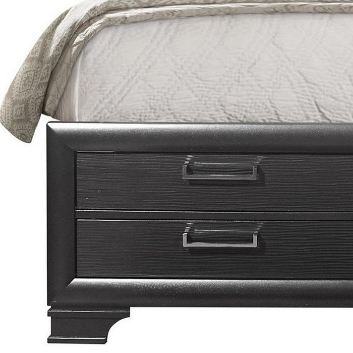 Solid Wood Full Eight Drawers Bed - Gray