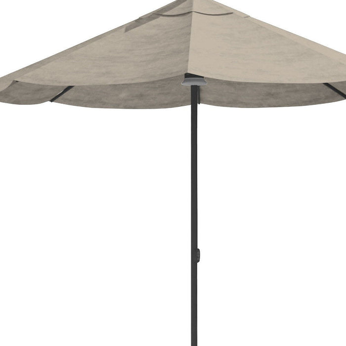 Sunbrella Octagonal Lighted Market Patio Umbrella With Usb And Solar - Gray