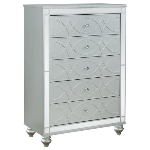 Gunnison - 5-Drawer Chest - Silver Metallic - Simple Home Plus