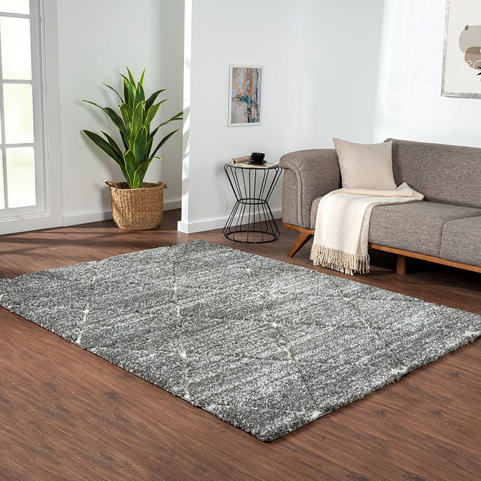 Sophie - Talas Trellis Area Rug in Gray and Cream - Gray/Cream